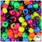 BeadTin Hot Kandi Multi 9mm Barrel Plastic Pony Beads (500pcs)